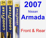 Front & Rear Wiper Blade Pack for 2007 Nissan Armada - Premium