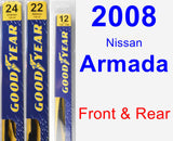 Front & Rear Wiper Blade Pack for 2008 Nissan Armada - Premium