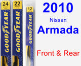 Front & Rear Wiper Blade Pack for 2010 Nissan Armada - Premium