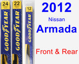 Front & Rear Wiper Blade Pack for 2012 Nissan Armada - Premium