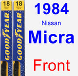 Front Wiper Blade Pack for 1984 Nissan Micra - Premium