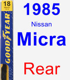 Rear Wiper Blade for 1985 Nissan Micra - Premium