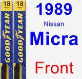 Front Wiper Blade Pack for 1989 Nissan Micra - Premium