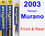 Front & Rear Wiper Blade Pack for 2003 Nissan Murano - Premium