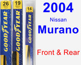 Front & Rear Wiper Blade Pack for 2004 Nissan Murano - Premium