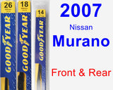 Front & Rear Wiper Blade Pack for 2007 Nissan Murano - Premium