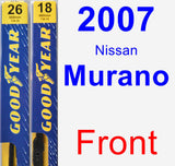 Front Wiper Blade Pack for 2007 Nissan Murano - Premium