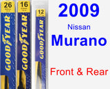 Front & Rear Wiper Blade Pack for 2009 Nissan Murano - Premium