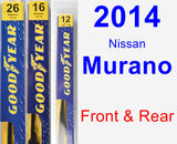Front & Rear Wiper Blade Pack for 2014 Nissan Murano - Premium