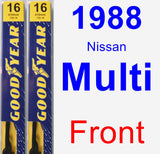 Front Wiper Blade Pack for 1988 Nissan Multi - Premium