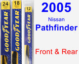 Front & Rear Wiper Blade Pack for 2005 Nissan Pathfinder - Premium