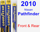 Front & Rear Wiper Blade Pack for 2010 Nissan Pathfinder - Premium