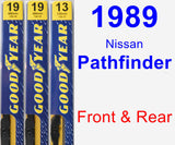 Front & Rear Wiper Blade Pack for 1989 Nissan Pathfinder - Premium