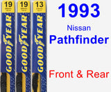 Front & Rear Wiper Blade Pack for 1993 Nissan Pathfinder - Premium