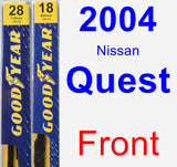 Front Wiper Blade Pack for 2004 Nissan Quest - Premium