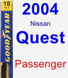 Passenger Wiper Blade for 2004 Nissan Quest - Premium
