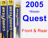Front & Rear Wiper Blade Pack for 2005 Nissan Quest - Premium