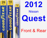 Front & Rear Wiper Blade Pack for 2012 Nissan Quest - Premium