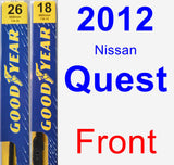 Front Wiper Blade Pack for 2012 Nissan Quest - Premium