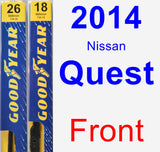 Front Wiper Blade Pack for 2014 Nissan Quest - Premium