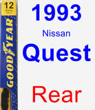 Rear Wiper Blade for 1993 Nissan Quest - Premium