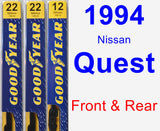 Front & Rear Wiper Blade Pack for 1994 Nissan Quest - Premium