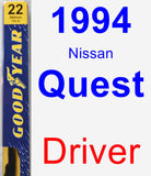 Driver Wiper Blade for 1994 Nissan Quest - Premium