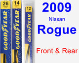 Front & Rear Wiper Blade Pack for 2009 Nissan Rogue - Premium