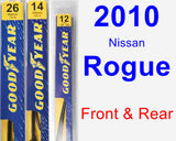 Front & Rear Wiper Blade Pack for 2010 Nissan Rogue - Premium