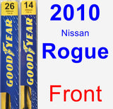 Front Wiper Blade Pack for 2010 Nissan Rogue - Premium