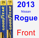 Front Wiper Blade Pack for 2013 Nissan Rogue - Premium