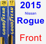 Front Wiper Blade Pack for 2015 Nissan Rogue - Premium
