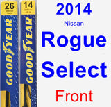 Front Wiper Blade Pack for 2014 Nissan Rogue Select - Premium