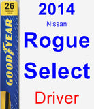 Driver Wiper Blade for 2014 Nissan Rogue Select - Premium