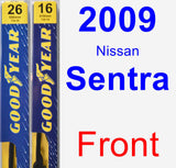 Front Wiper Blade Pack for 2009 Nissan Sentra - Premium