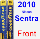 Front Wiper Blade Pack for 2010 Nissan Sentra - Premium