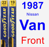 Front Wiper Blade Pack for 1987 Nissan Van - Premium