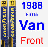 Front Wiper Blade Pack for 1988 Nissan Van - Premium