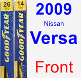 Front Wiper Blade Pack for 2009 Nissan Versa - Premium
