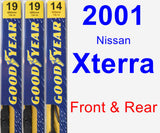 Front & Rear Wiper Blade Pack for 2001 Nissan Xterra - Premium