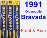 Front & Rear Wiper Blade Pack for 1991 Oldsmobile Bravada - Premium