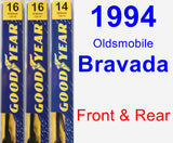 Front & Rear Wiper Blade Pack for 1994 Oldsmobile Bravada - Premium