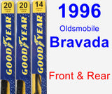 Front & Rear Wiper Blade Pack for 1996 Oldsmobile Bravada - Premium