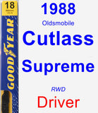 Driver Wiper Blade for 1988 Oldsmobile Cutlass Supreme - Premium