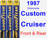 Front & Rear Wiper Blade Pack for 1987 Oldsmobile Custom Cruiser - Premium