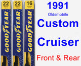 Front & Rear Wiper Blade Pack for 1991 Oldsmobile Custom Cruiser - Premium