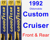 Front & Rear Wiper Blade Pack for 1992 Oldsmobile Custom Cruiser - Premium