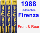 Front & Rear Wiper Blade Pack for 1988 Oldsmobile Firenza - Premium