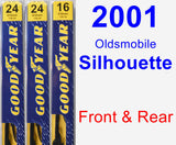 Front & Rear Wiper Blade Pack for 2001 Oldsmobile Silhouette - Premium