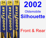 Front & Rear Wiper Blade Pack for 2002 Oldsmobile Silhouette - Premium